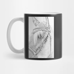 Haflinger as a pencil drawing Mug